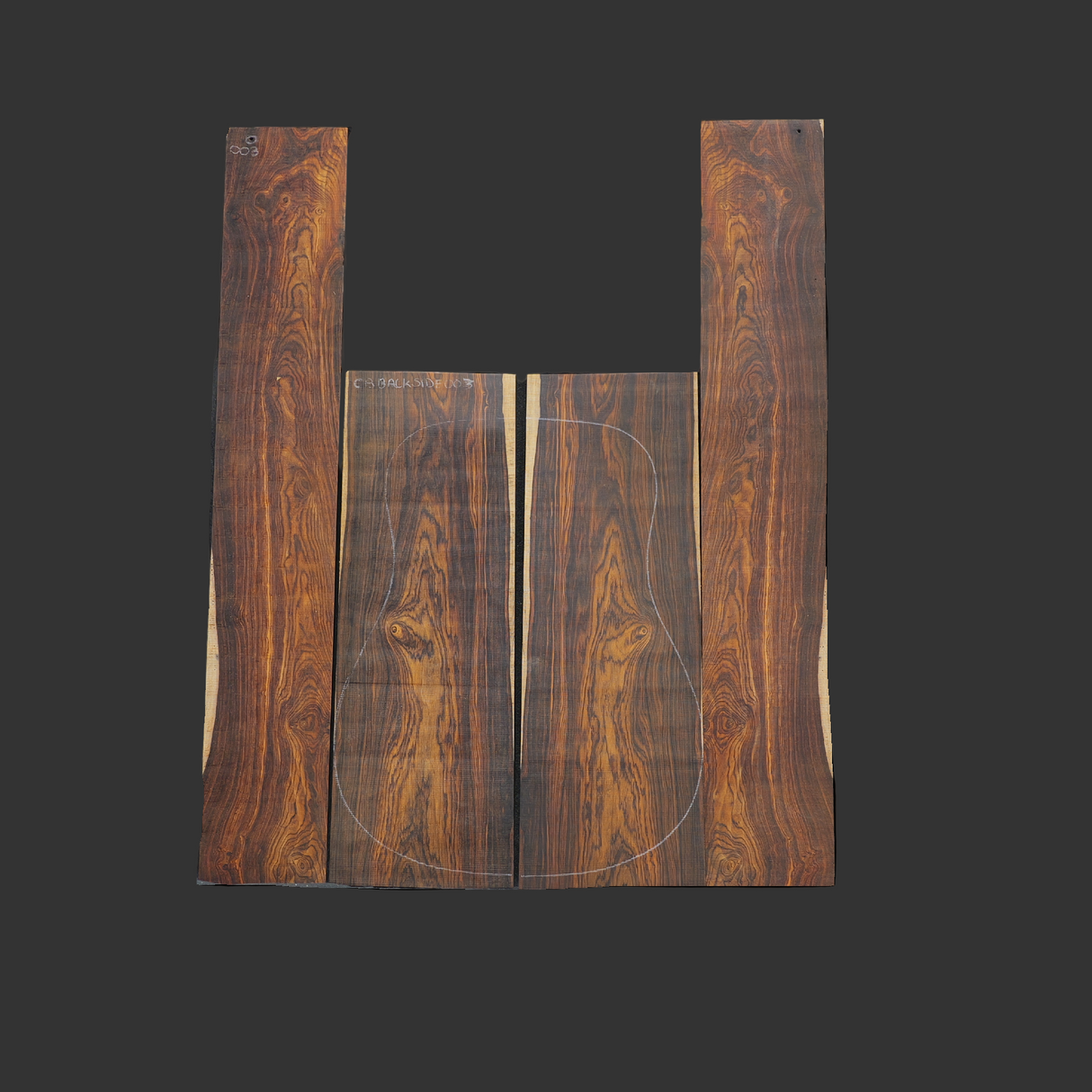 Cocobolo Acoustic Guitar Back and Side Set #003