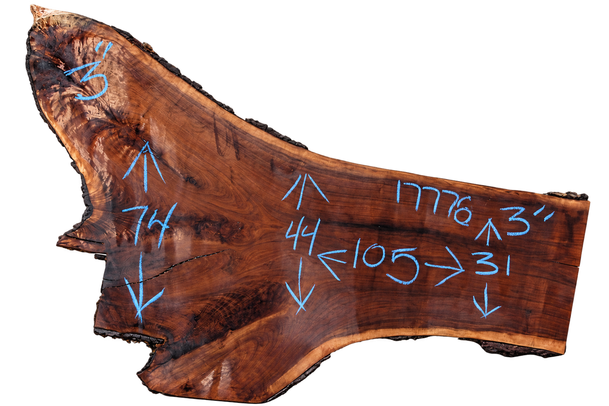 Claro Walnut 12/4 Slab #17776