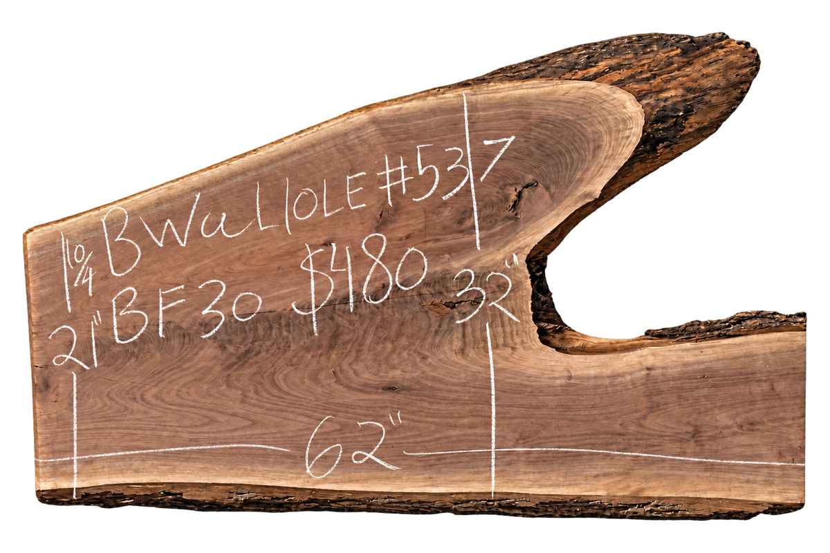 Black Walnut 10/4 Live Edge #537