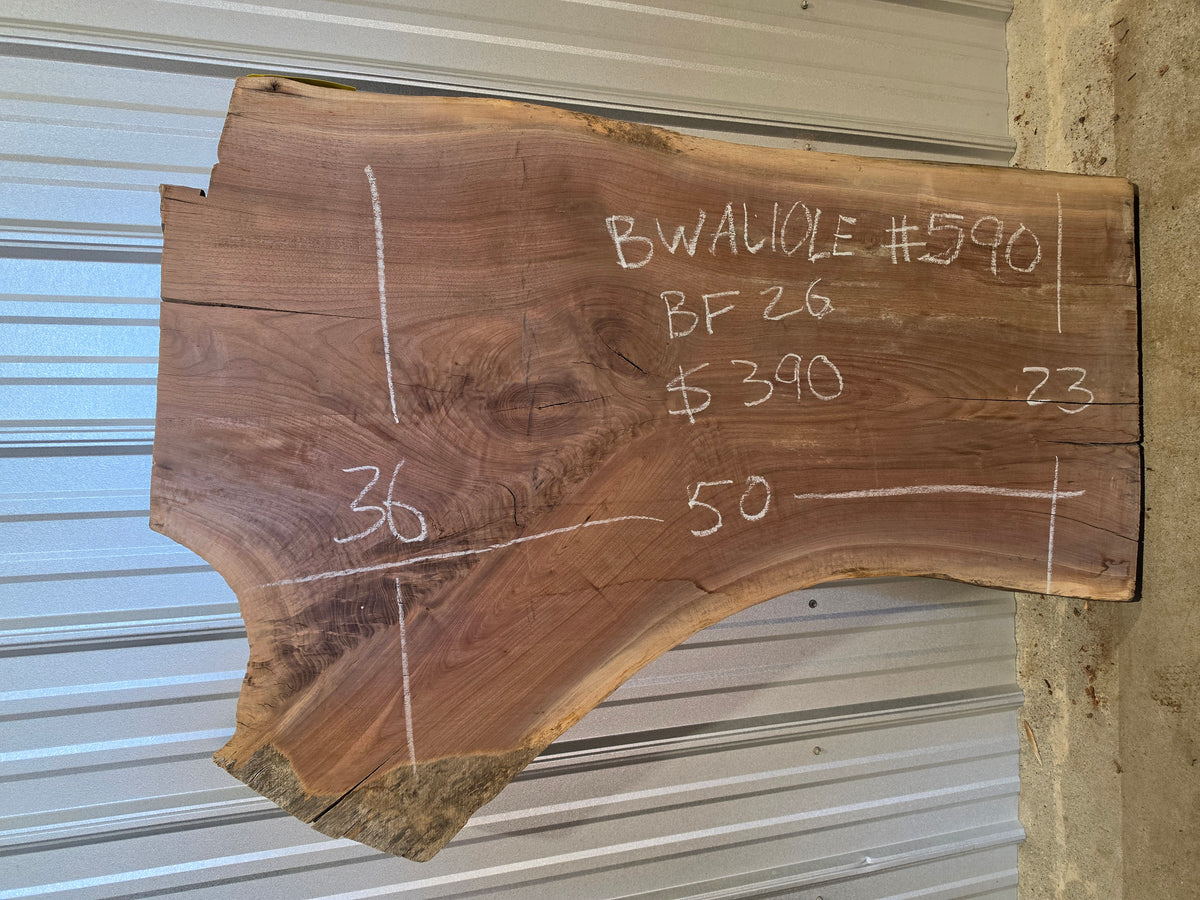 Black Walnut 10/4 Live Edge #590