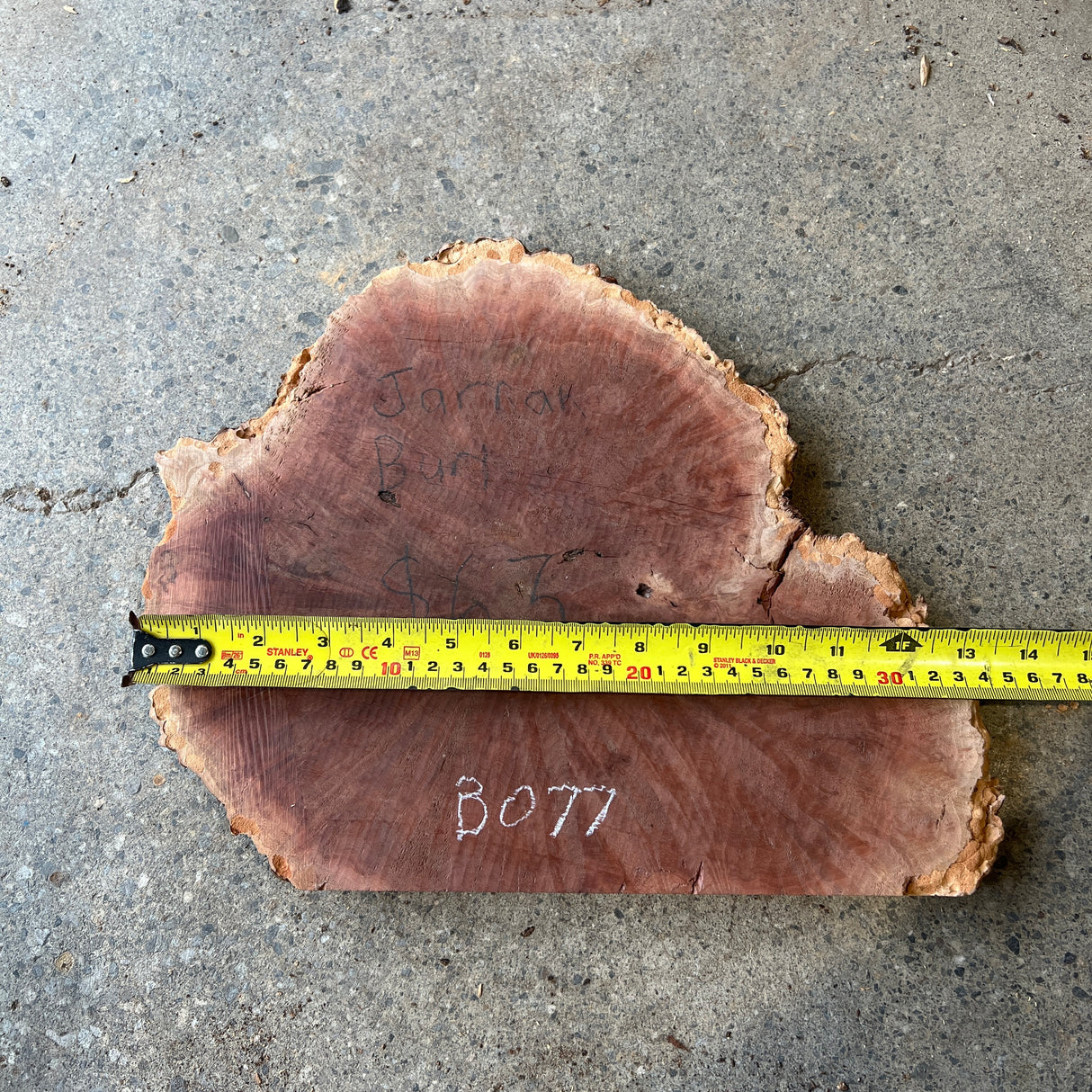 Jarrah Burl 12”x11”x0.75”