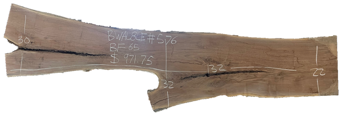 Black Walnut 10/4 Live Edge #576