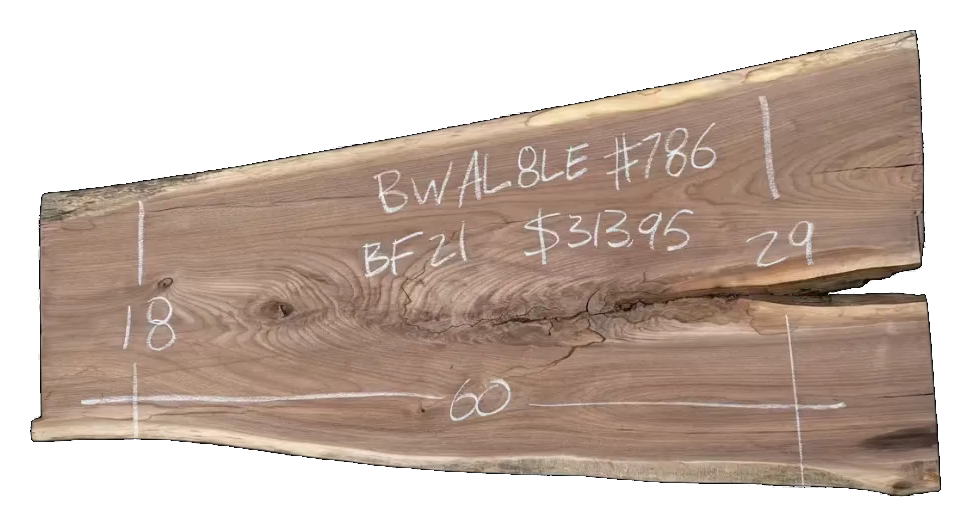 Black Walnut 8/4 Live Edge #786