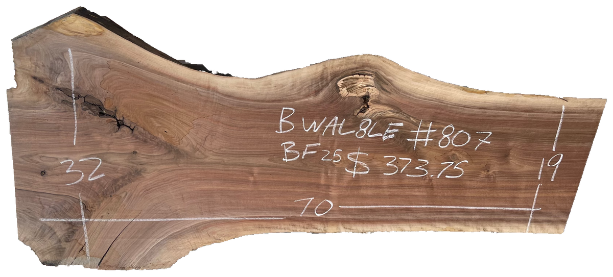 Black Walnut 8/4 Live Edge #807