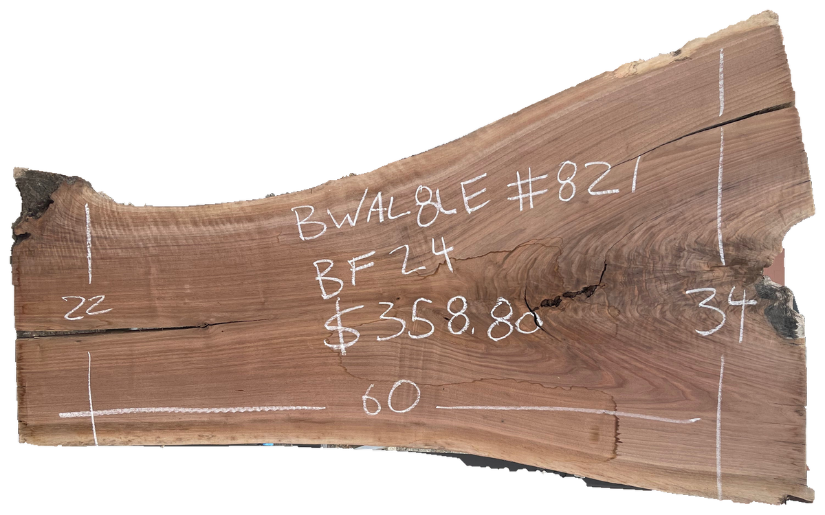 Black Walnut 8/4 Live Edge #821