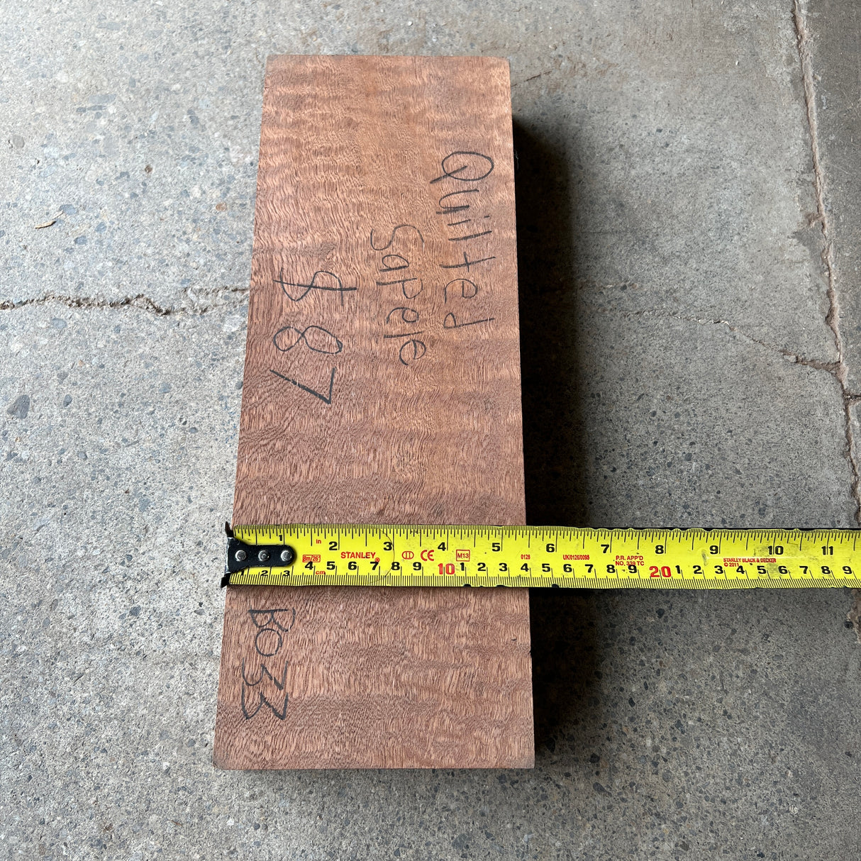 Quilted Sapele 15”x5.5”x1.75”