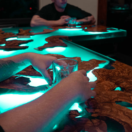 Olive Wood Burl and Resin Bar Top