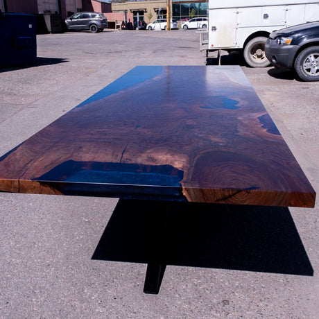 Claro Walnut and Resin Dining Table