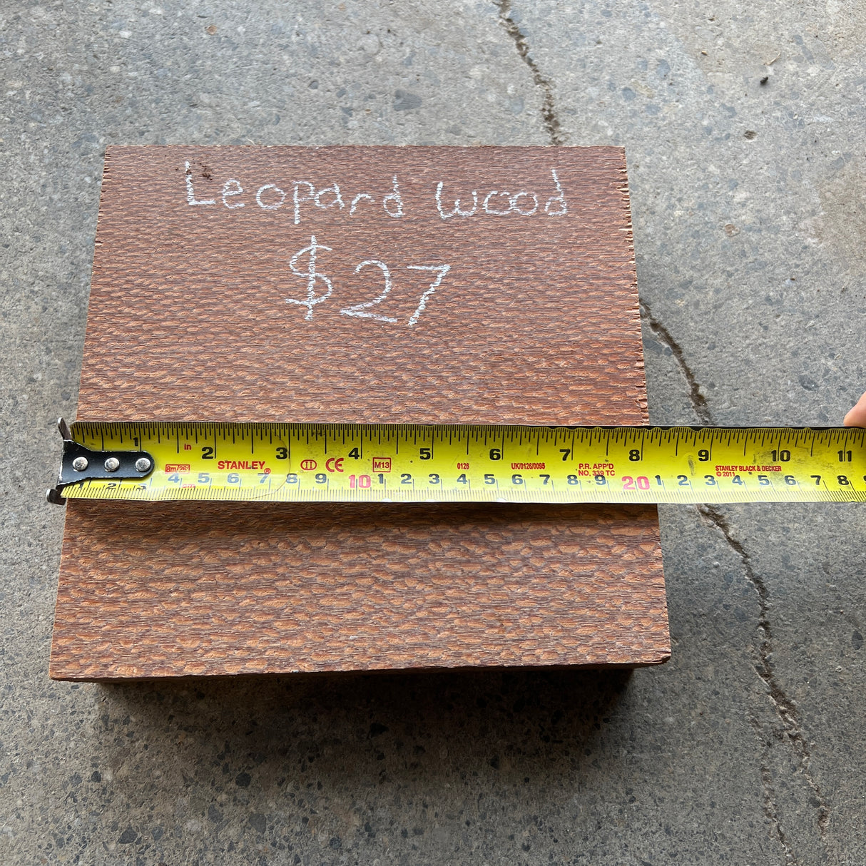 Leopard Wood 8”x8”x2”
