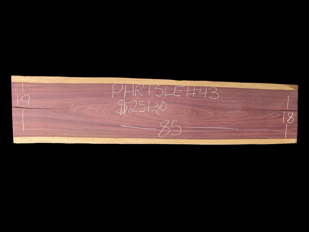 Purpleheart 5/4 Live Edge #043