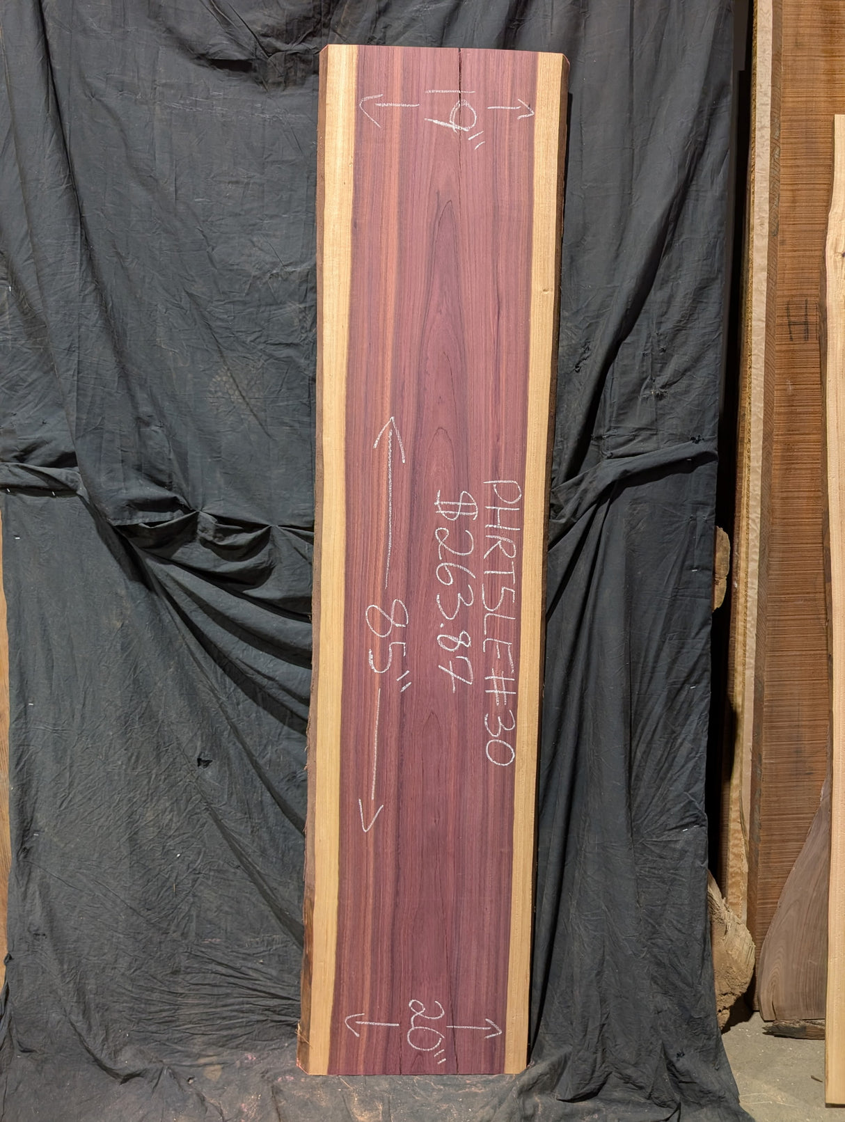 Purpleheart 5/4 Live Edge #030