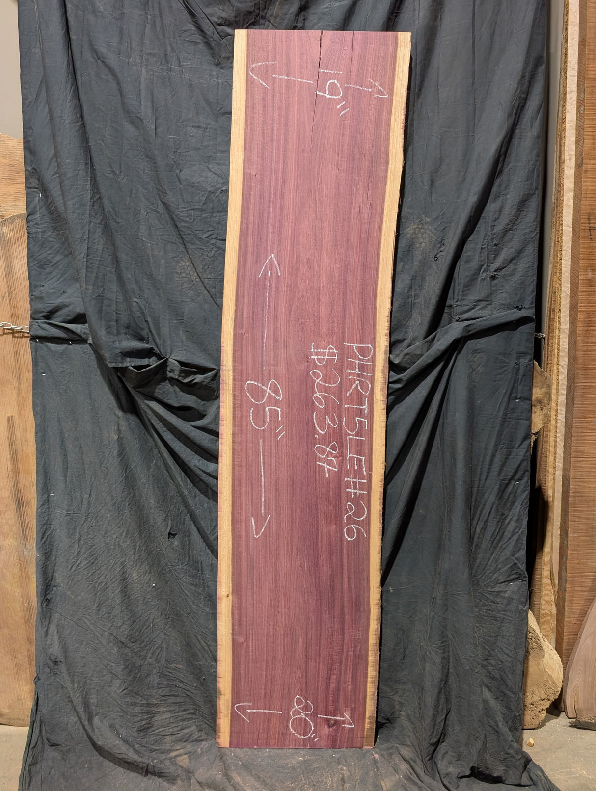 Purpleheart 5/4 Live Edge #026