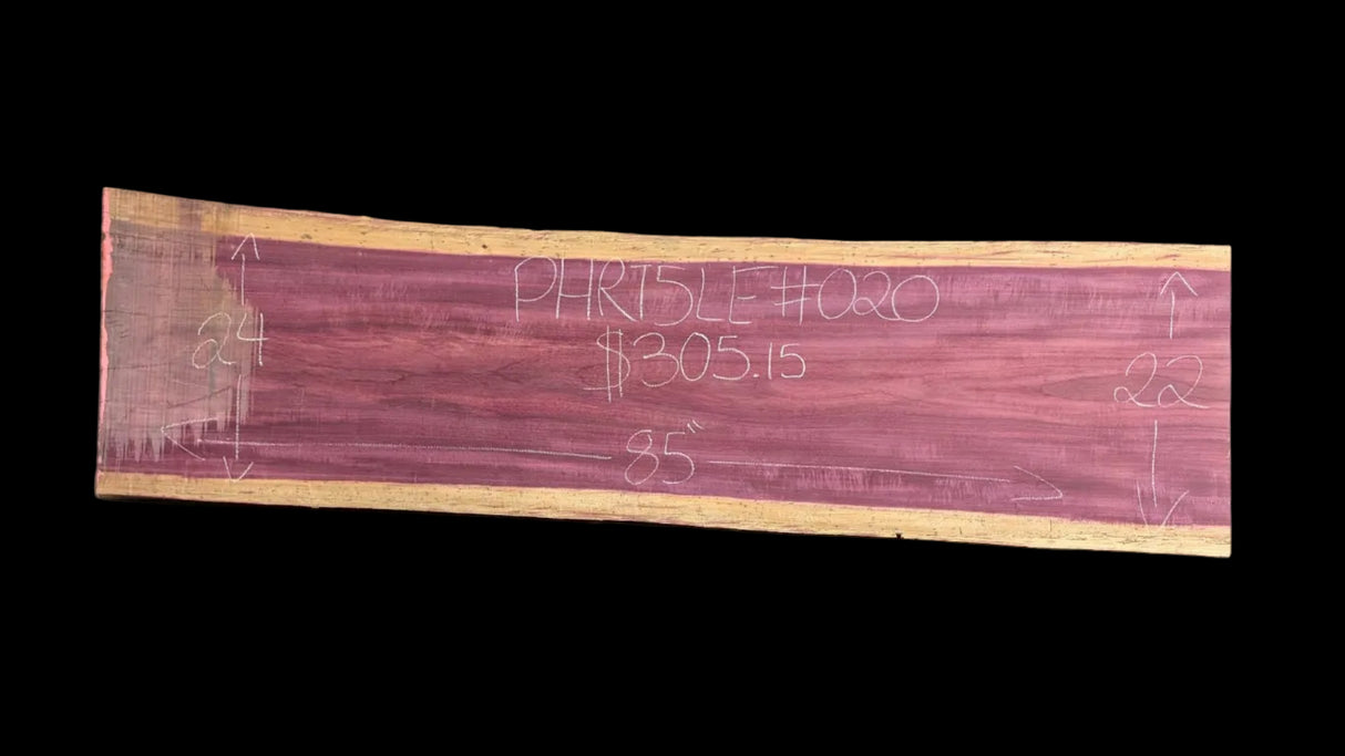 Purpleheart 5/4 Live Edge #020