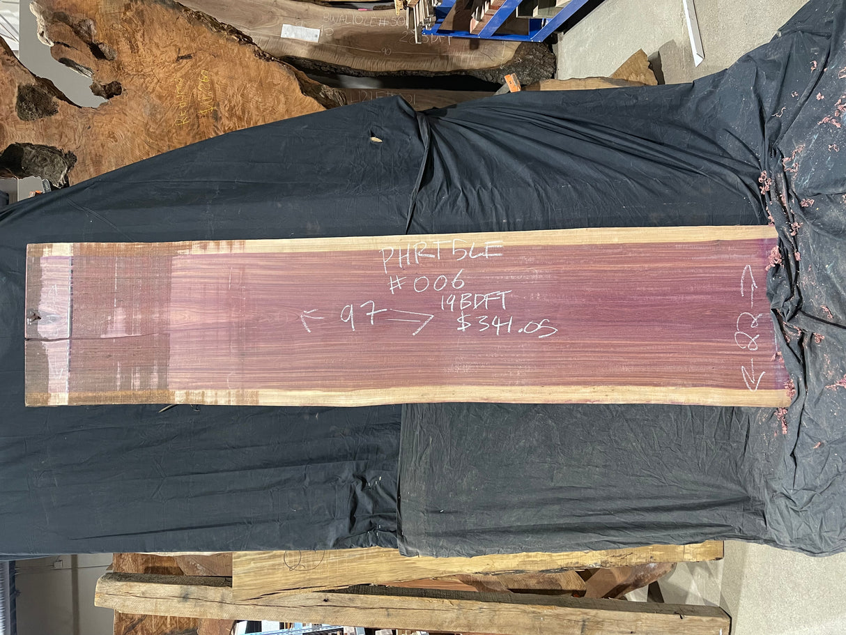 Purpleheart 5/4 Live Edge #006