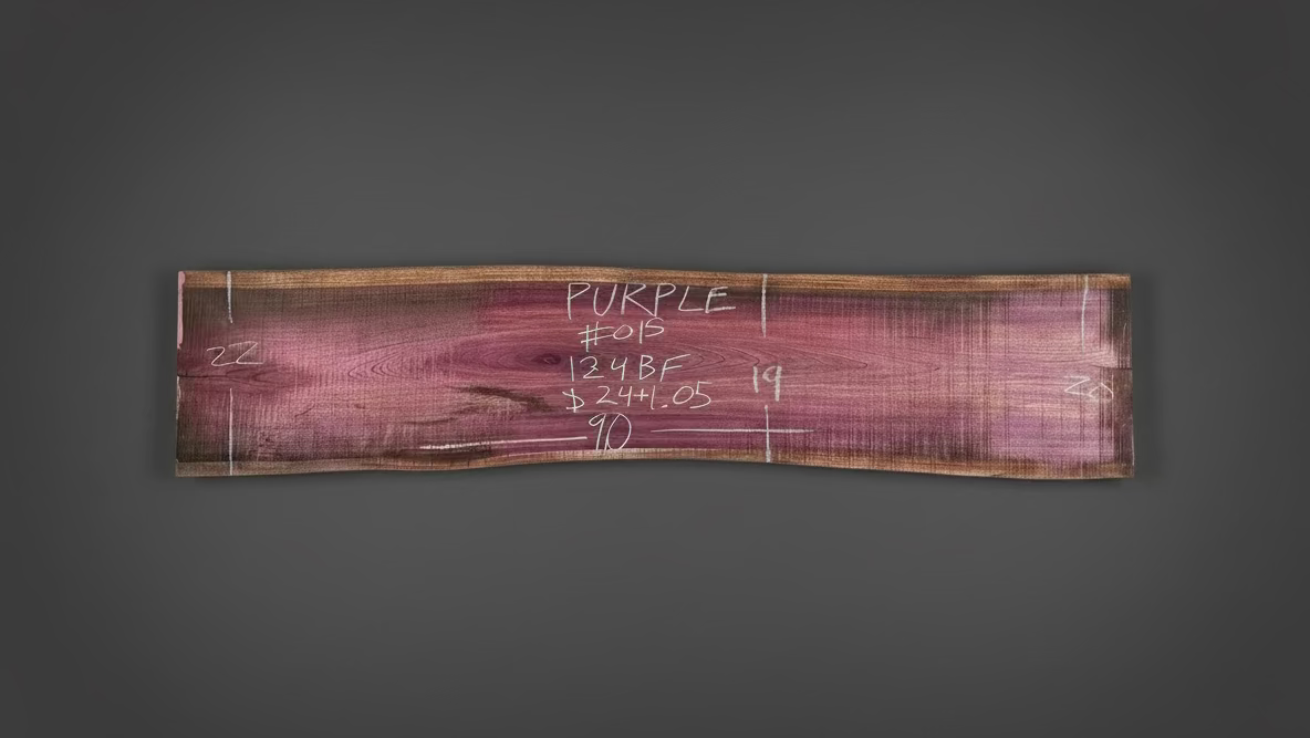 Purpleheart 5/4 Live Edge #015
