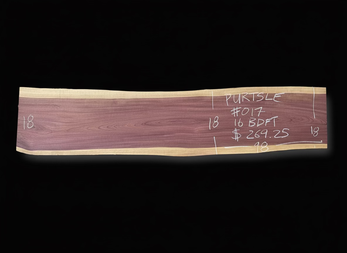 Purpleheart 5/4 Live Edge #017