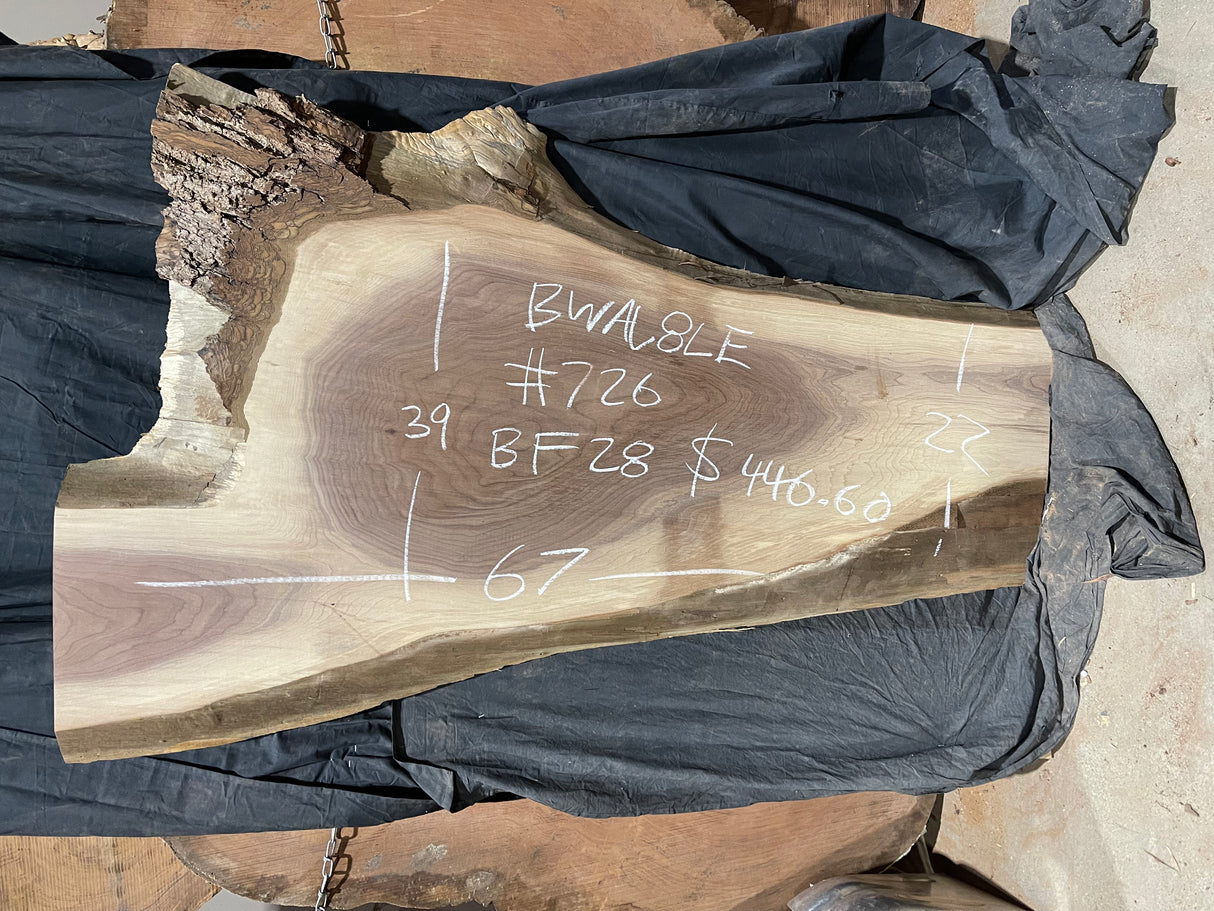 Black Walnut 8/4 Live Edge #726