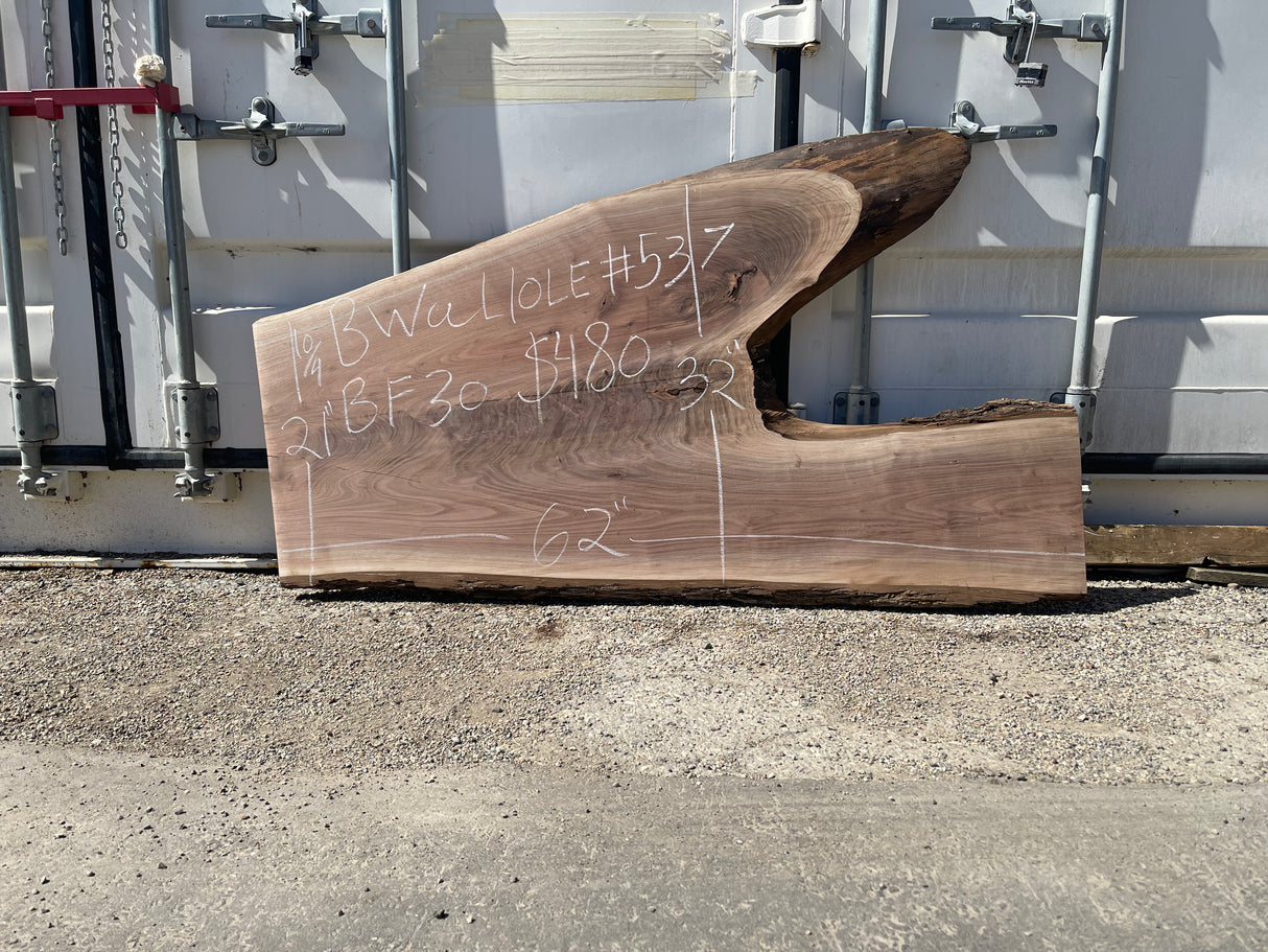 Black Walnut 10/4 Live Edge #537