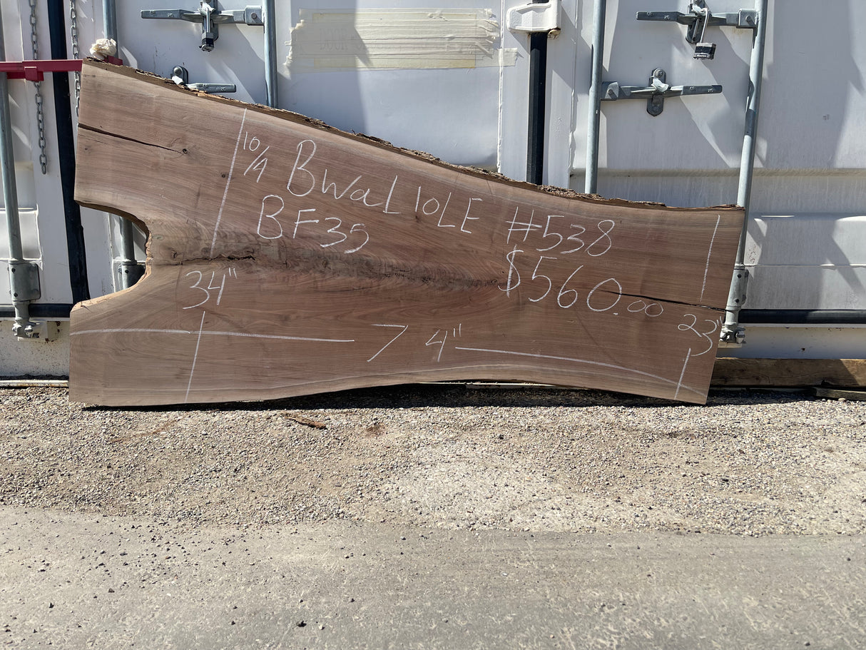 Black Walnut 10/4 Live Edge #538