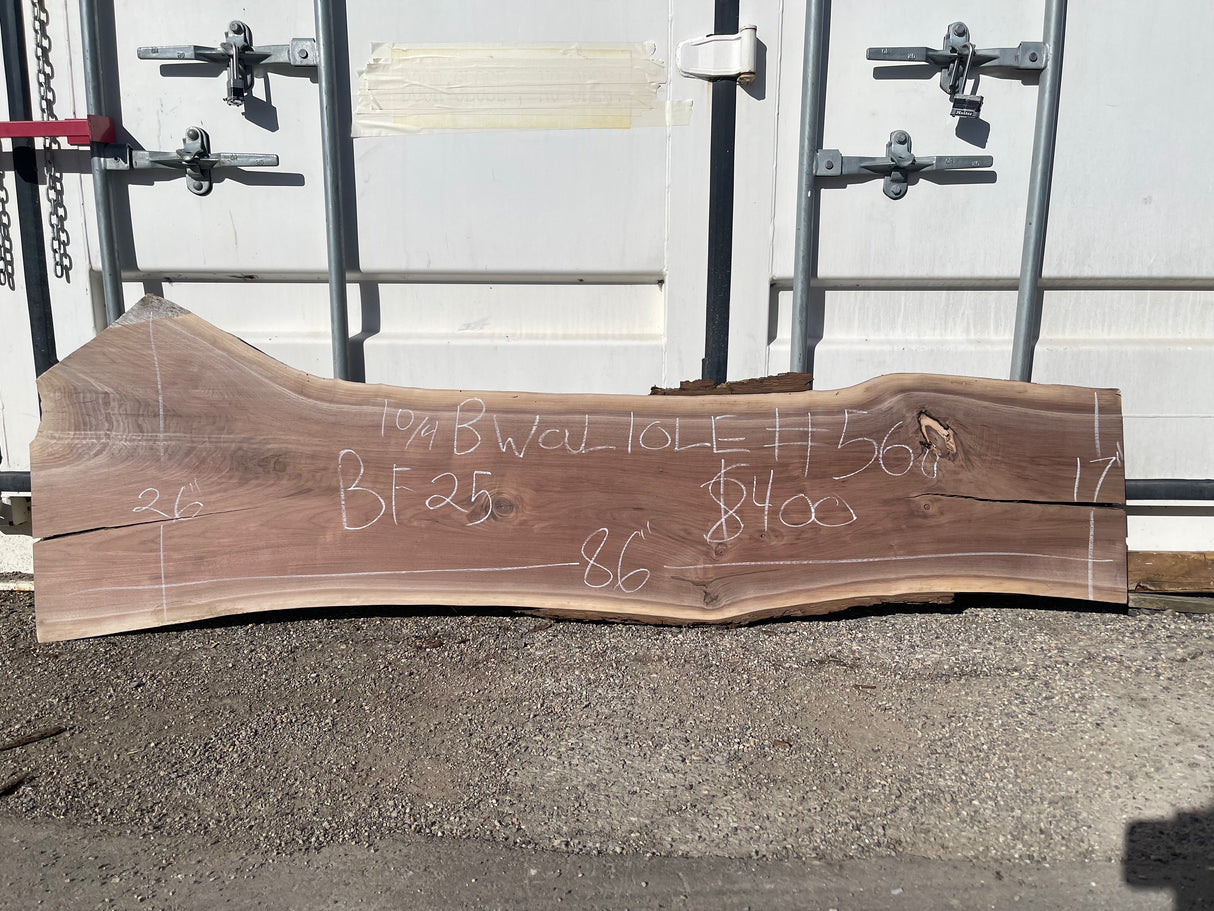 Black Walnut 10/4 Live Edge #560