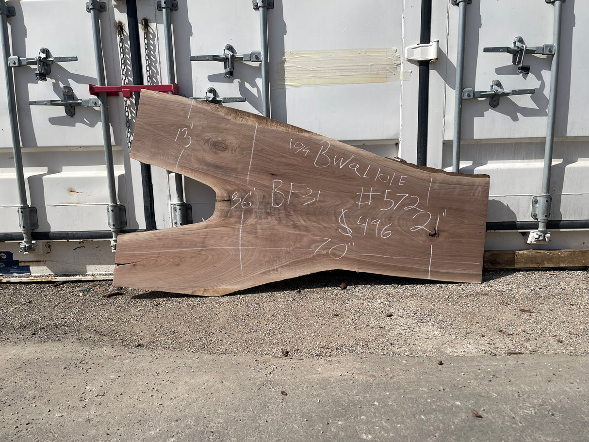 Black Walnut 10/4 Live Edge #572