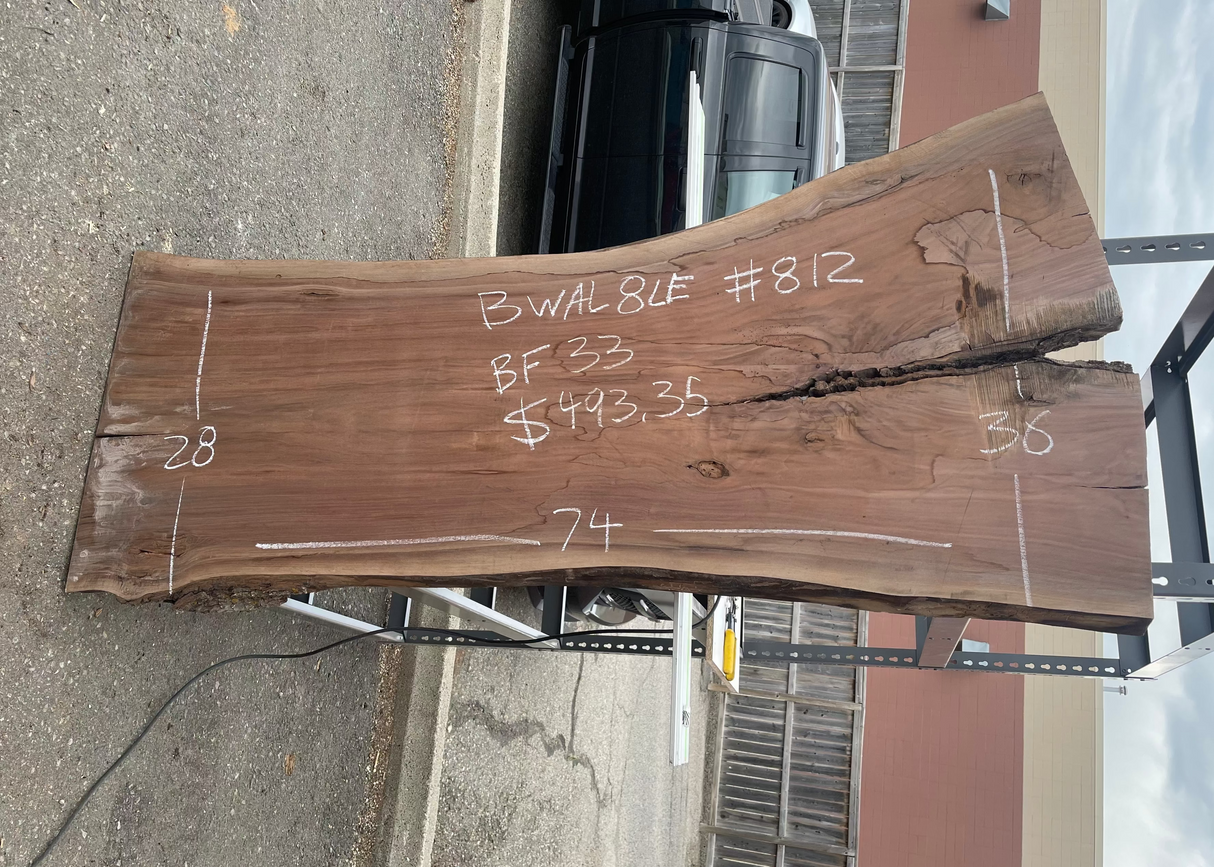 Black Walnut 8/4 Live Edge #812