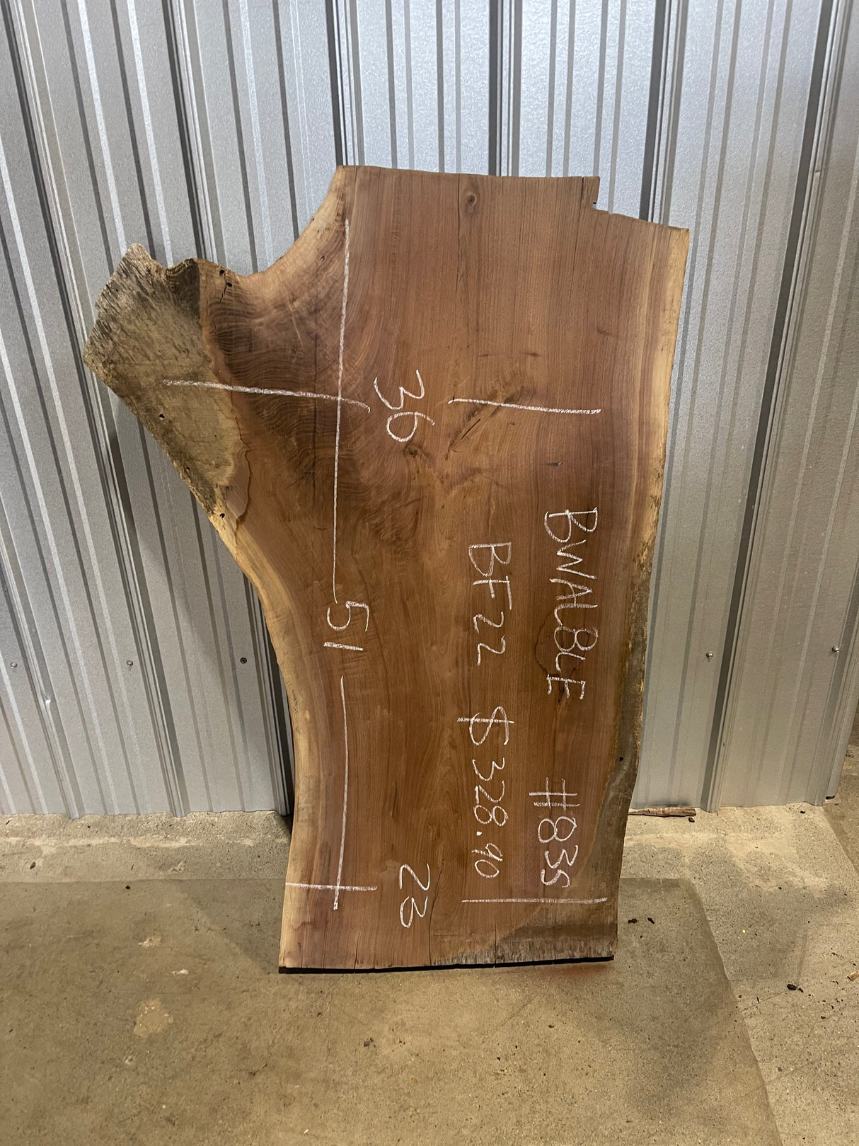 Black Walnut 8/4 Live Edge #835