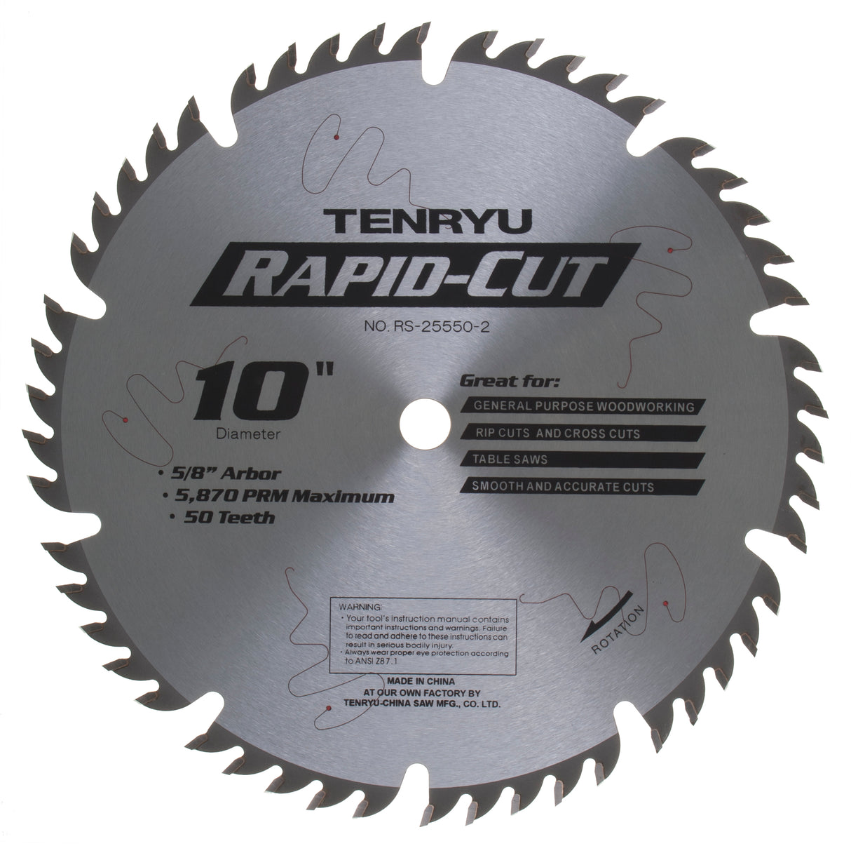 Rapid Cut Saw Blade - 10", 50T