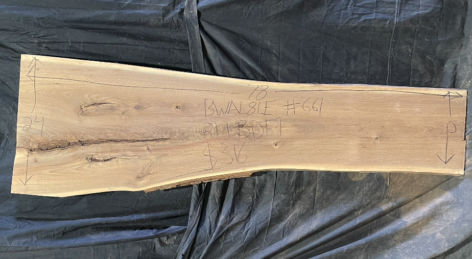 Black Walnut 8/4 Live Edge #661