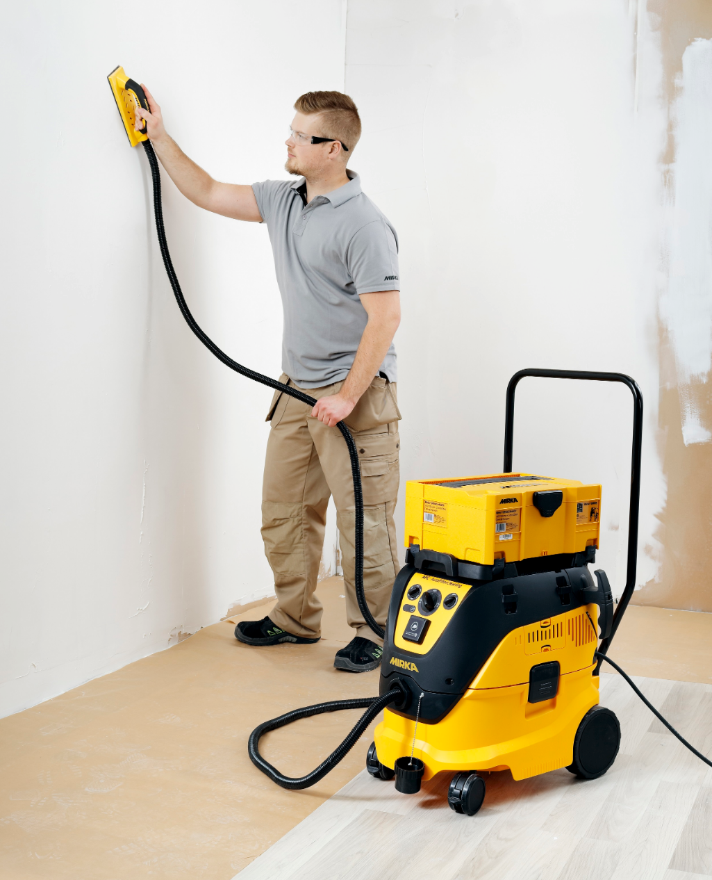 Mirka Dust Free Handy Block Kit - 3x9" Grip W/Hose + 5 Abranet sheets