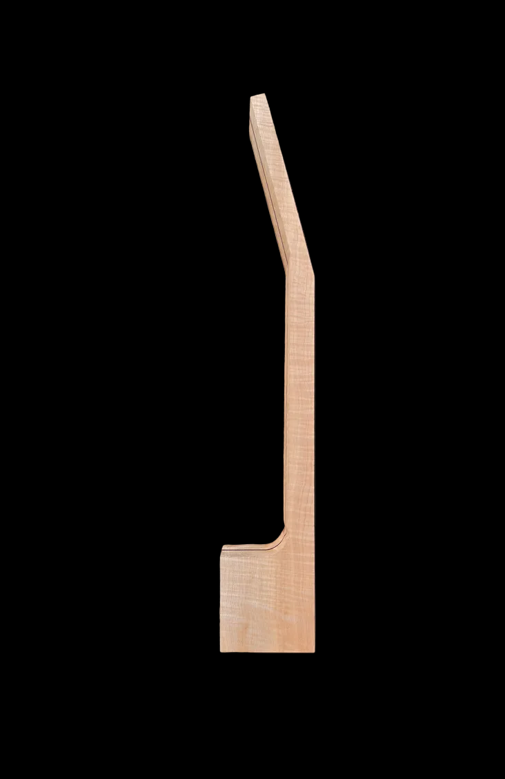 Laminated Acoustic Guitar Neck - Figured Maple and Purple Heart Inlay
