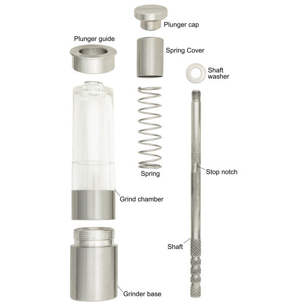 One Hand Push Pepper Mill Kit - Satin Chrome