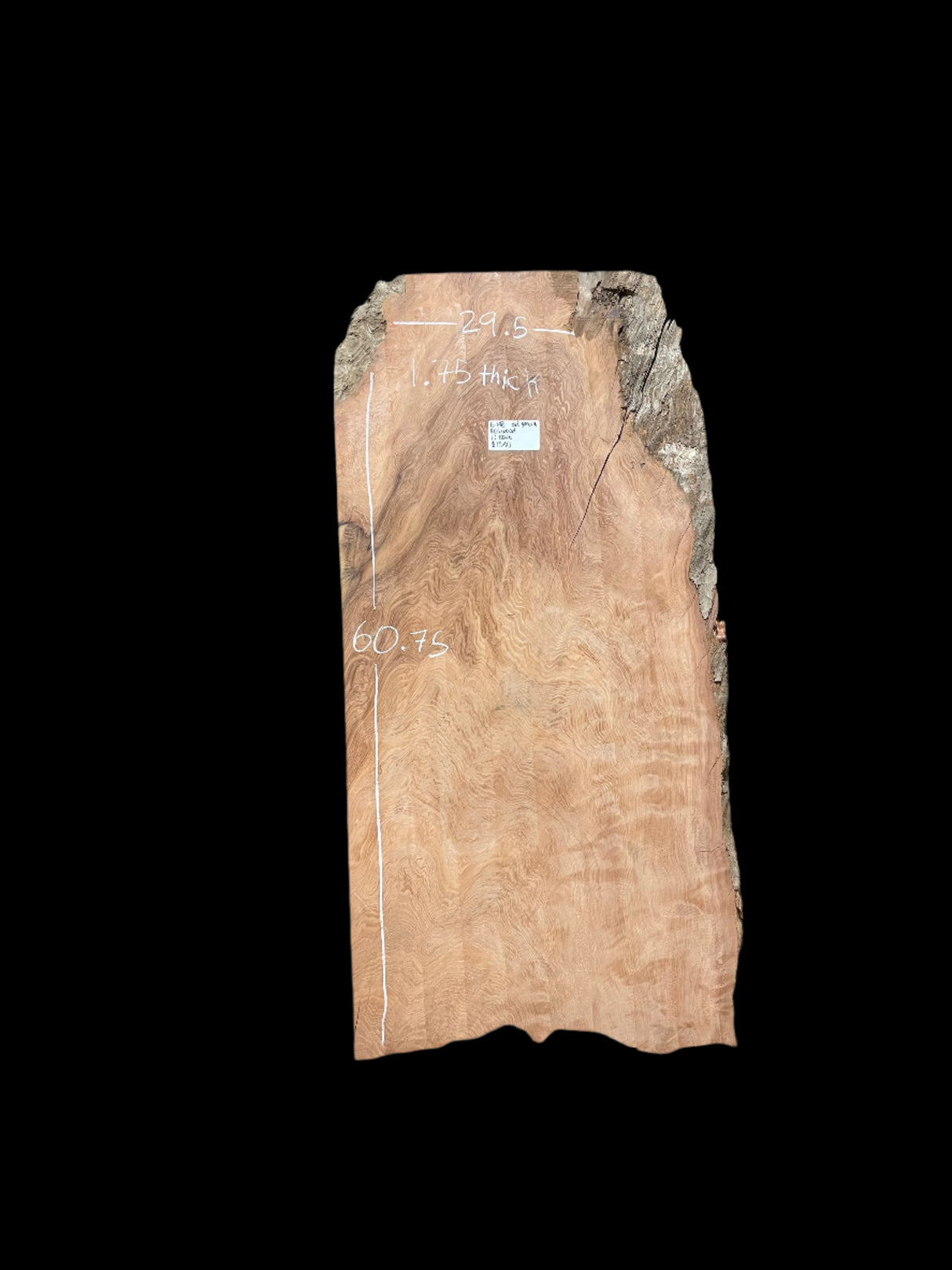 Curly Old Growth Redwood Slab B148
