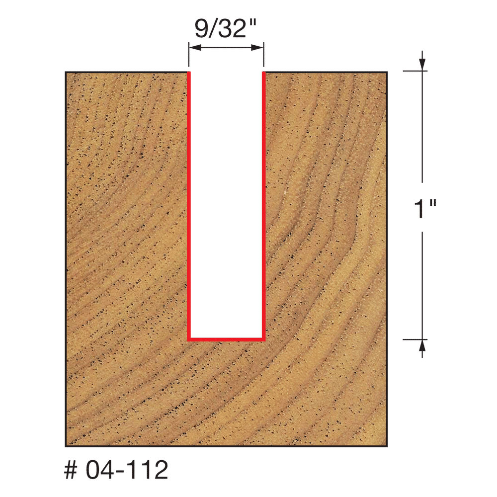 9/32" x 1" Double Flute Straight Bit