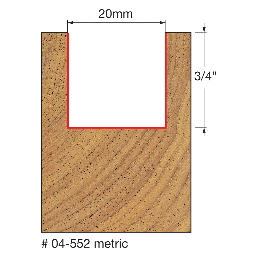 20mm x 3/4" Double Flute Straight Bit