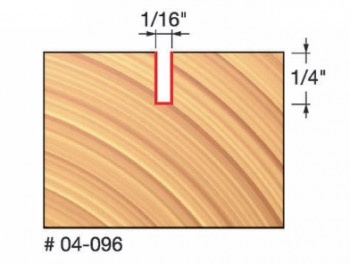 1/16" x 1/4" Double Flute Straight Bit