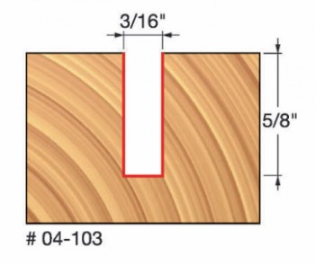 3/16" x 5/8" Double Flute Straight Bit