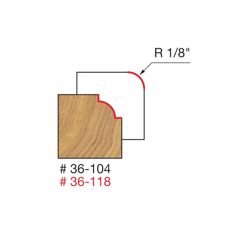 1/8" Radius Beading Bit