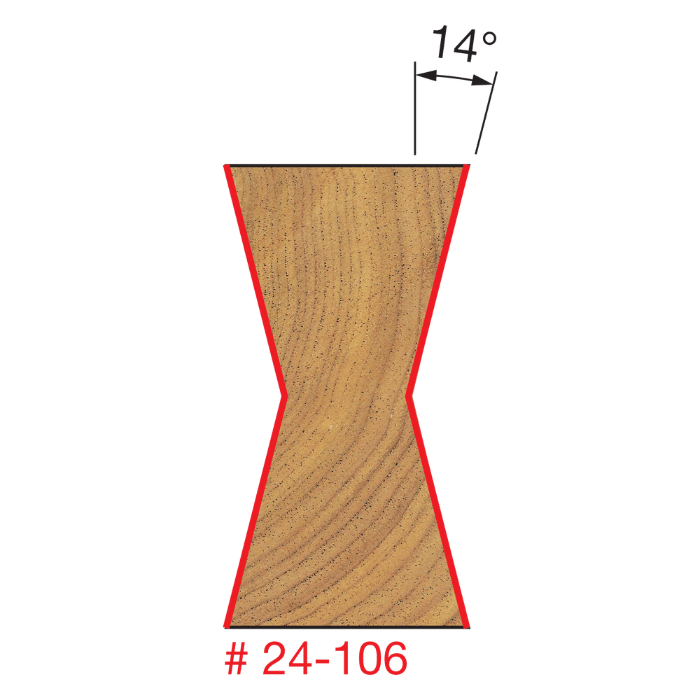 1"-1/8" x 1-3/4" Butterfly Spline Bit