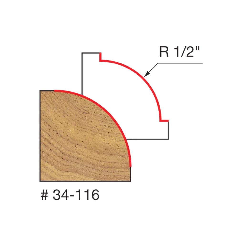 1/2" Radius Rounding Over Bit