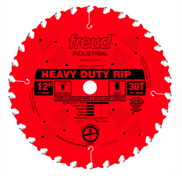 12" Heavy"-Duty Rip Blade, 30T