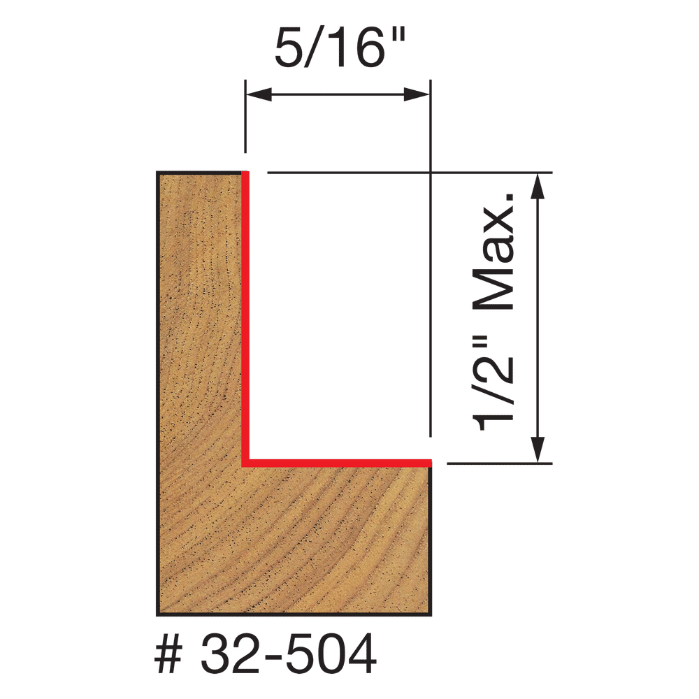 Rabbeting Kit, Flush 1/8", 1/4", 5/16", 3/8", 7/16", 1/2"