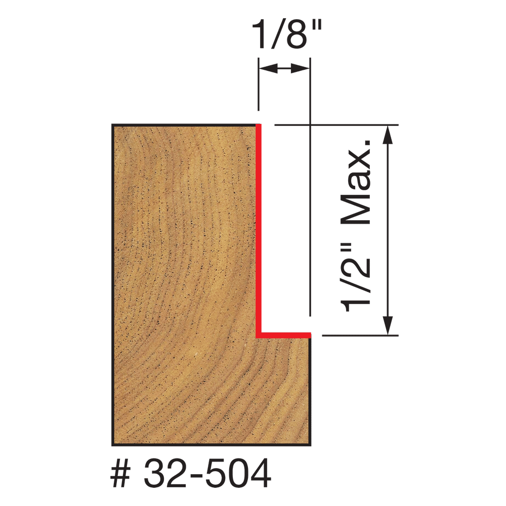 Rabbeting Kit, Flush 1/8", 1/4", 5/16", 3/8", 7/16", 1/2"