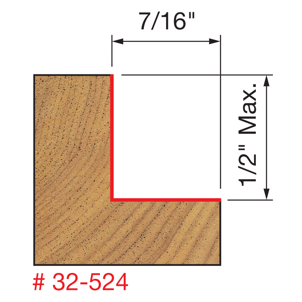 Flush Rabbeting Kit, 1/8", 1/4", 5/16", 3/8", 7/16", 1/2"
