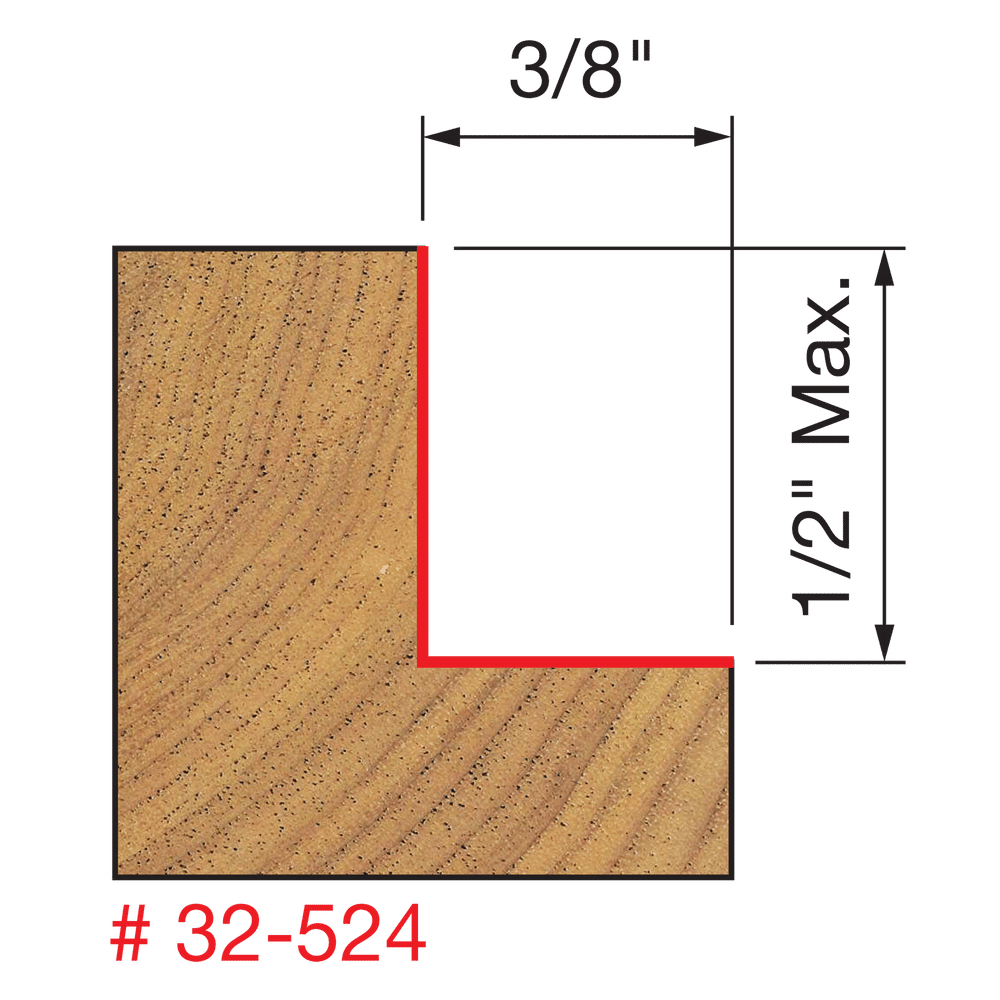 Flush Rabbeting Kit, 1/8", 1/4", 5/16", 3/8", 7/16", 1/2"