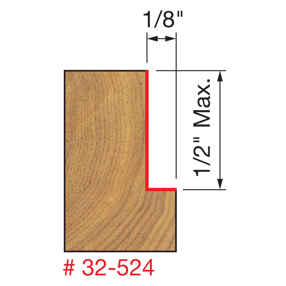 Flush Rabbeting Kit, 1/8", 1/4", 5/16", 3/8", 7/16", 1/2"