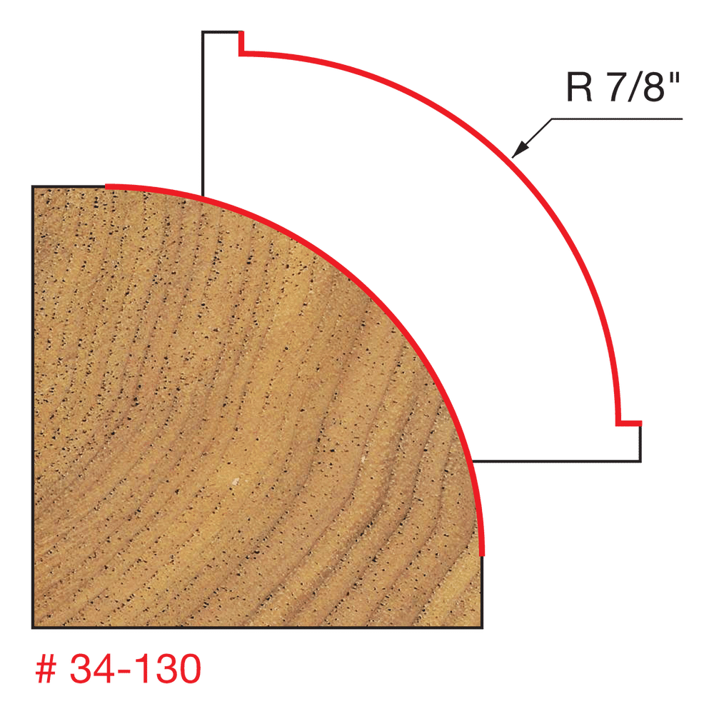 7/8" Radius Rounding Over Bit, Quadra Cut