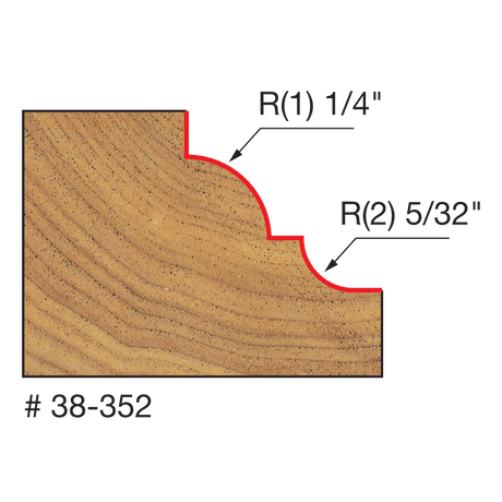 1"-1/2" Classical Cove & Bead Bit