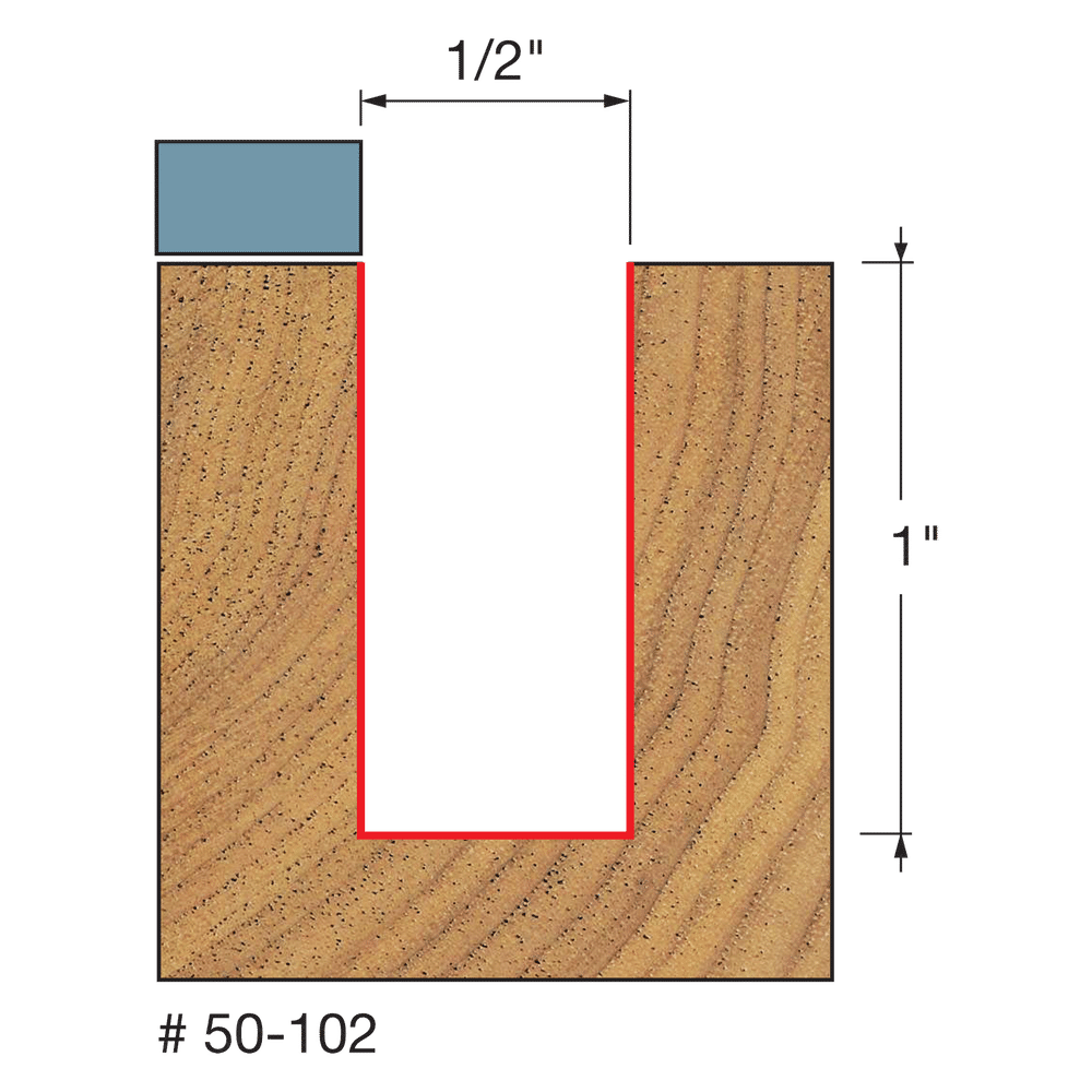 1/2" x 1" Top Bearing Flush Trim Bit