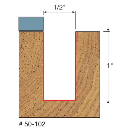 1/2" x 1" Top Bearing Flush Trim Bit